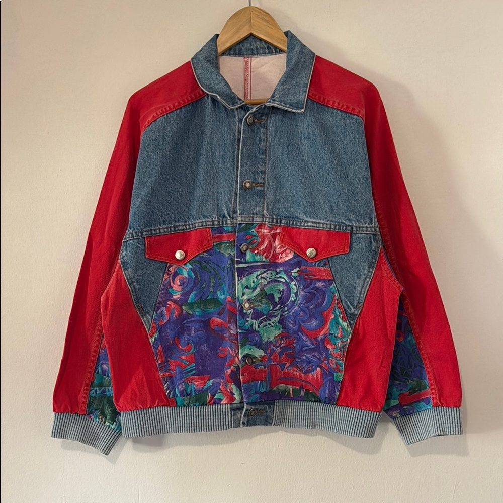Vintage Cobra Denim Jean Jacket & Jeans / 80s / 90s / Western Flower Design